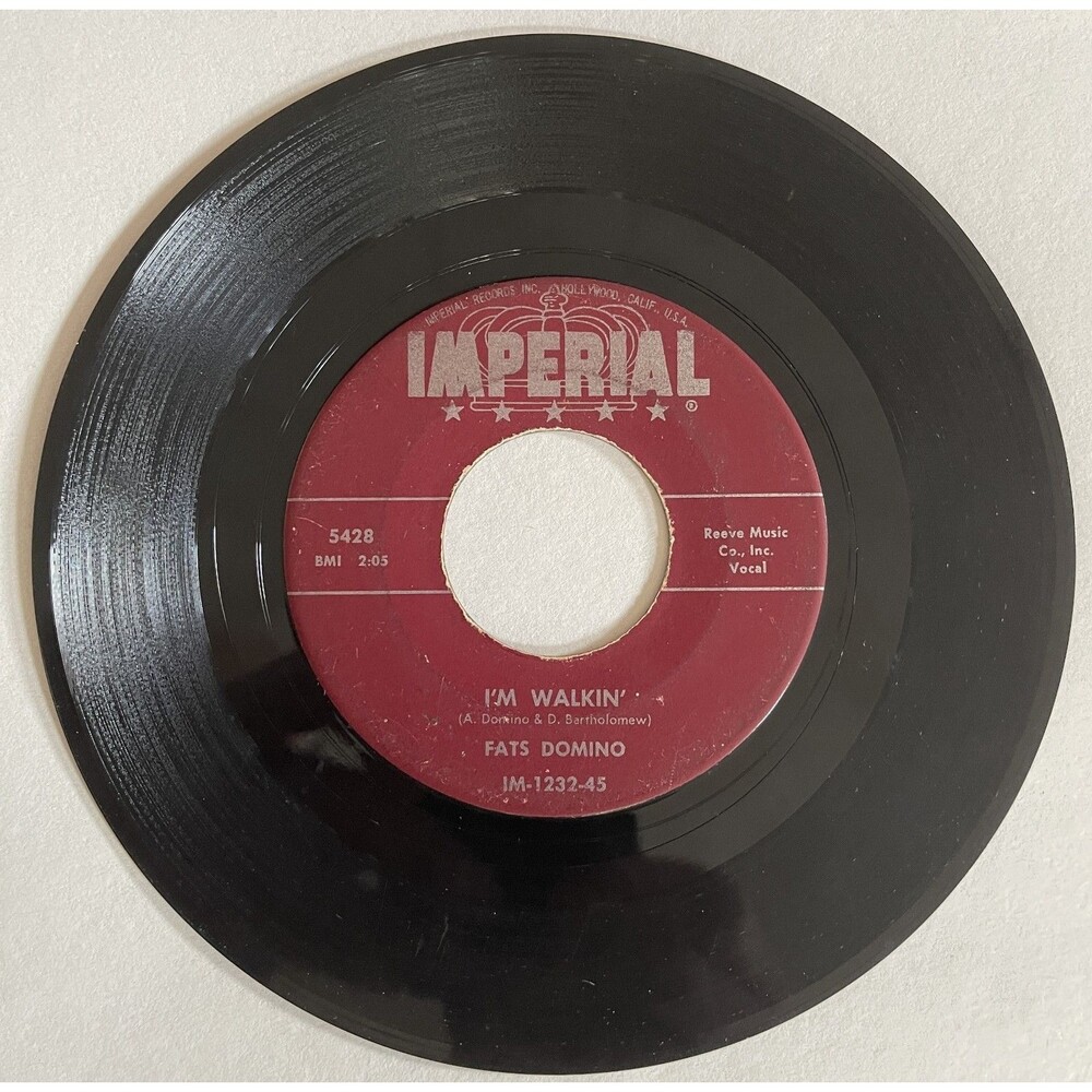 Fats Domino "I'm Walking" 45 Vinyl Record - Original 1957 Rock & Roll